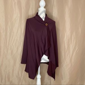 Bobeau XL Purple Asymmetrical cardigan